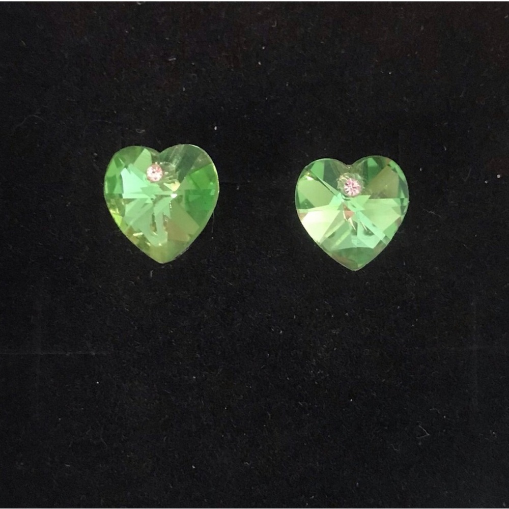 Austrian crystal heart earrings